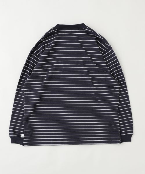 B.C STOCK（ベーセーストック）の「C.B.P ボーダーロゴロンTEE（Tシャツ/カットソー・メンズ・ブラック/ネイビー/ホワイト・LARGE/MEDIUM）」の6枚目の写真