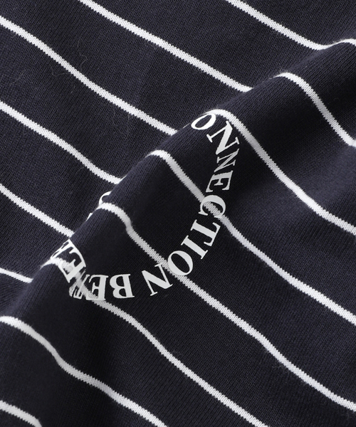 B.C STOCK（ベーセーストック）の「C.B.P ボーダーロゴロンTEE（Tシャツ/カットソー・メンズ・ブラック/ネイビー/ホワイト・LARGE/MEDIUM）」の11枚目の写真