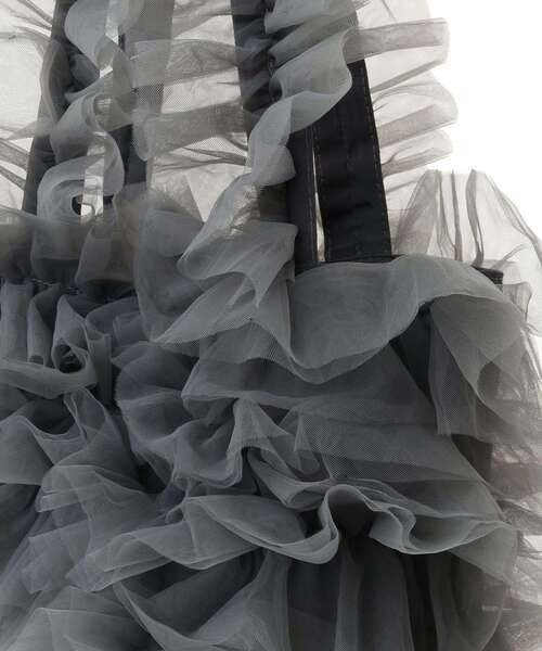 Green　Parks（グリーンパークス）の「OTO.HA. チュールフリルA4トートバッグ（トートバッグ・レディース・グレー/ブラック・FREE）」の5枚目の写真