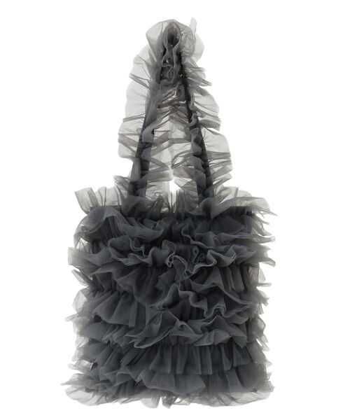 Green　Parks（グリーンパークス）の「OTO.HA. チュールフリルA4トートバッグ（トートバッグ・レディース・グレー/ブラック・FREE）」の14枚目の写真