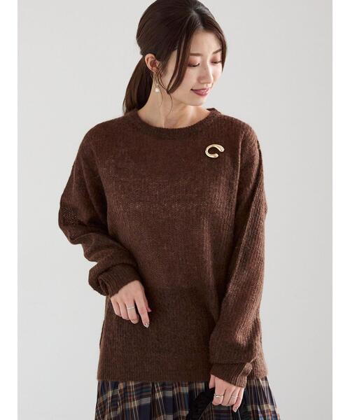 Te chichi（テチチ）の「オープンワークニットプルオーバー（ニット/セーター・レディース・チャコールグレー/ブラウン/ベージュ・F）」の17枚目の写真