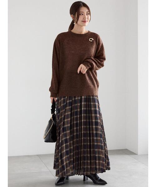 Te chichi（テチチ）の「オープンワークニットプルオーバー（ニット/セーター・レディース・チャコールグレー/ブラウン/ベージュ・F）」の18枚目の写真