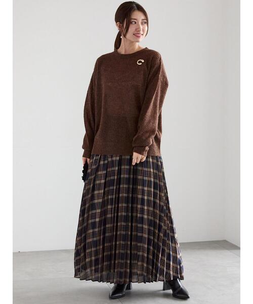 Te chichi（テチチ）の「オープンワークニットプルオーバー（ニット/セーター・レディース・チャコールグレー/ブラウン/ベージュ・F）」の19枚目の写真