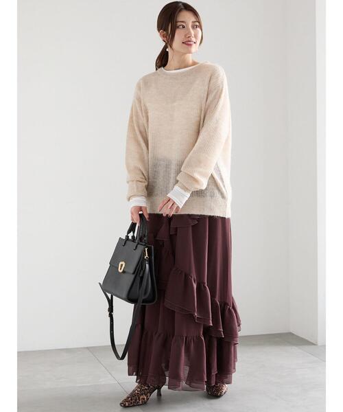 Te chichi（テチチ）の「オープンワークニットプルオーバー（ニット/セーター・レディース・チャコールグレー/ブラウン/ベージュ・F）」の22枚目の写真