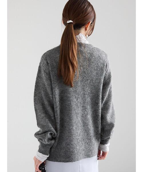 Te chichi（テチチ）の「オープンワークニットプルオーバー（ニット/セーター・レディース・チャコールグレー/ブラウン/ベージュ・F）」の4枚目の写真