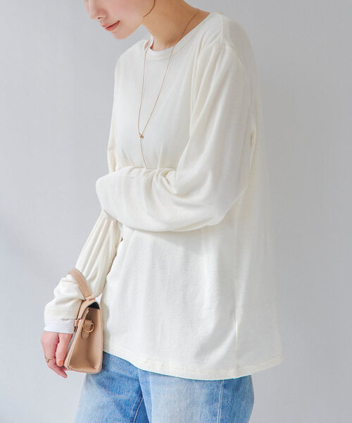 KOBE LETTUCE（コウベレタス）の「[ M/L/XLサイズ ] 選べる4タイプ スラブシアーT（Tシャツ/カットソー・レディース・ブラック/アイボリー系/オフホワイト/ブラウン/チャコール/ホワイト系/グレー系/ブラウン系/ブラック系/アイボリー系1/ピンク/ピンク系/ライトブルー/ライトグレー/ライトグレー系/ブルー系/ホワイト系1/ライトグレー系1/ピンク系1/ブルー系1/ブラック系1/ホワイト系2/ブラック系2/ブルー系2/ライトグレー系2/ピンク系2/イエロー/イエロー系/イエロー系1/イエロー系2・L/M/XL/L1/1/M1/L2/M2/2/L3/M3/3）」の17枚目の写真