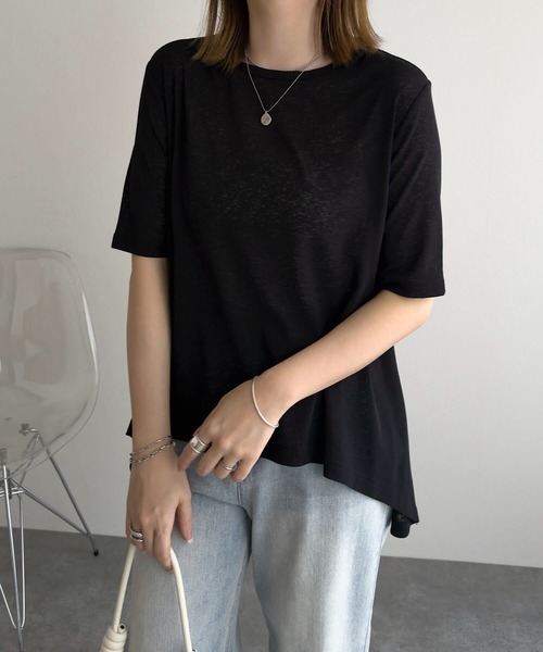 KOBE LETTUCE（コウベレタス）の「[ M/L/XLサイズ ] 選べる4タイプ スラブシアーT（Tシャツ/カットソー・レディース・ブラック/アイボリー系/オフホワイト/ブラウン/チャコール/ホワイト系/グレー系/ブラウン系/ブラック系/アイボリー系1/ピンク/ピンク系/ライトブルー/ライトグレー/ライトグレー系/ブルー系/ホワイト系1/ライトグレー系1/ピンク系1/ブルー系1/ブラック系1/ホワイト系2/ブラック系2/ブルー系2/ライトグレー系2/ピンク系2/イエロー/イエロー系/イエロー系1/イエロー系2・L/M/XL/L1/1/M1/L2/M2/2/L3/M3/3）」の9枚目の写真