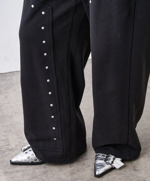 WHO'S WHO gallery（フーズフーギャラリー）の「スタッズ裏毛デザインパンツ（スウェットパンツ・レディース・ライトグレー/ブラック/グレー・FREE）」の12枚目の写真