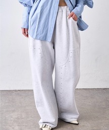 スタッズ裏毛デザインパンツ