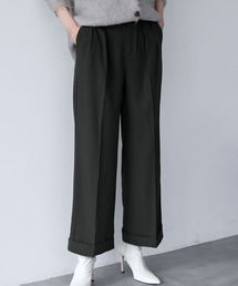 センタープレスツータックワイドパンツ