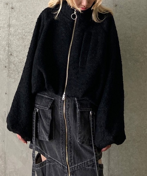 THINGS THAT MATTER（シングス ザット マター）の「WOOL LOOP JERSEY CROPPED BLOUSON / ウールループジャージークロップドブルゾン（ブルゾン・レディース・イエロー/ブラック・FREE）」の12枚目の写真