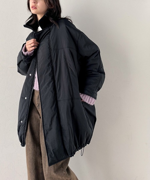 classicalelf（クラシカルエルフ）の「大人のカジュアルスタイルを格上げする！襟リブつき 中綿 モンスター アウター（ダウンジャケット/コート・レディース・ブラック/アイボリー・SMALL/MEDIUM/LARGE/X-LARGE）」の13枚目の写真