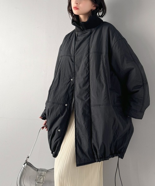 classicalelf（クラシカルエルフ）の「大人のカジュアルスタイルを格上げする！襟リブつき 中綿 モンスター アウター（ダウンジャケット/コート・レディース・ブラック/アイボリー・SMALL/MEDIUM/LARGE/X-LARGE）」の18枚目の写真