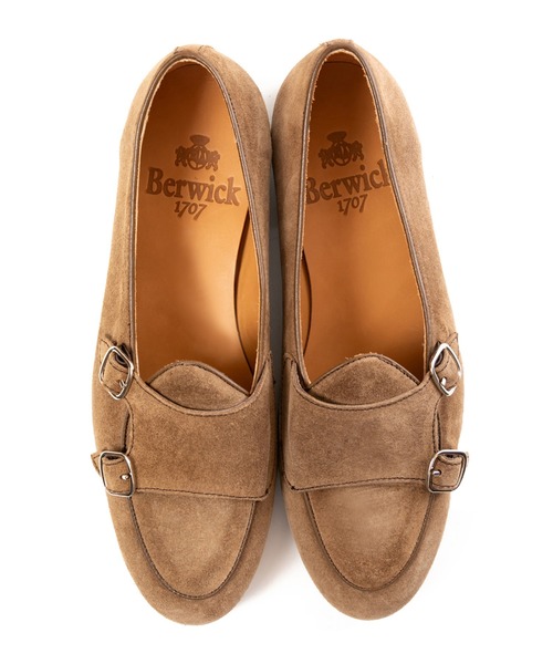 Berwick1707（バーウィック）の「Berwick バーウィック ダブルモンク 181 ゴム×レザーソール（ローファー・レディース・ブラック/ダークブラウン/ピンク/イエロー/ライトブラウン・38/39/37/36）」の7枚目の写真