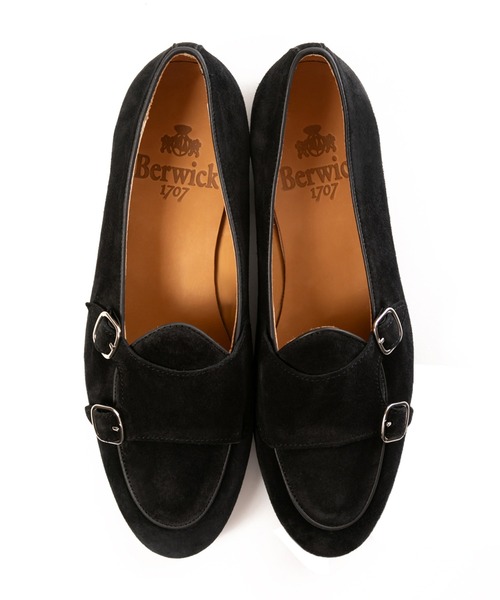 Berwick1707（バーウィック）の「Berwick バーウィック ダブルモンク 181 ゴム×レザーソール（ローファー・レディース・ブラック/ダークブラウン/ピンク/イエロー/ライトブラウン・38/39/37/36）」の12枚目の写真