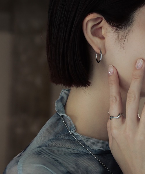 bonu.(ボヌ)の「【silver925】ロープフープピアス(ピアス(両耳用)・レディース・シルバー/ゴールド・FREE)」の3枚目の写真
