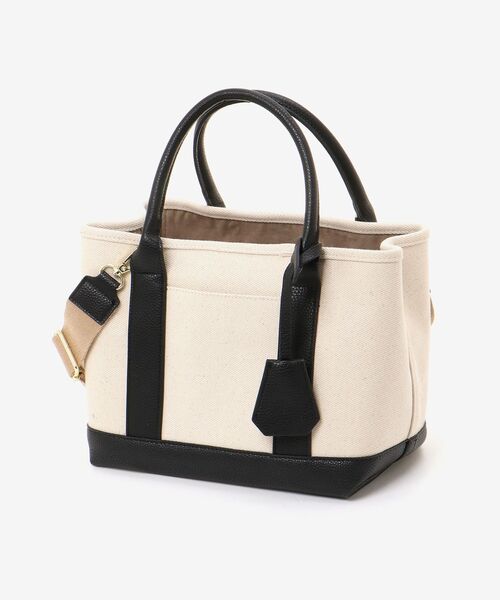le.coeur blanc（ルクールブラン）の「パーテーショントート（トートバッグ・レディース・グレイッシュベージュ/ブラック・FREE）」の3枚目の写真