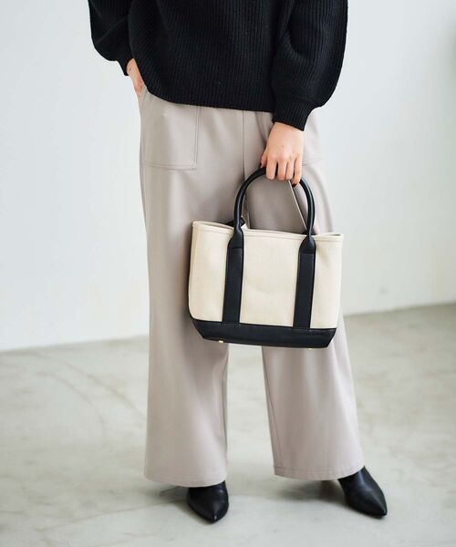 le.coeur blanc（ルクールブラン）の「パーテーショントート（トートバッグ・レディース・グレイッシュベージュ/ブラック・FREE）」の10枚目の写真
