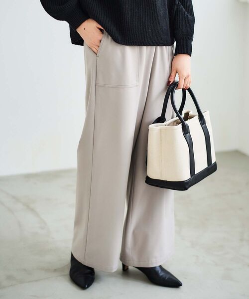 le.coeur blanc（ルクールブラン）の「パーテーショントート（トートバッグ・レディース・グレイッシュベージュ/ブラック・FREE）」の11枚目の写真