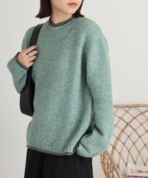 BRODIAEA ガーター編み配色ニット