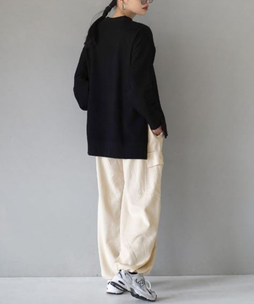 MIMIMEMETE(ミミメメット)の「ニットソー カーゴパンツ(カーゴパンツ・レディース・キャメル/ブラック/アイボリー・M)」の14枚目の写真