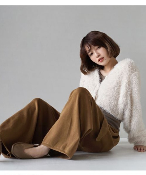 MIMIMEMETE(ミミメメット)の「ニットソー カーゴパンツ(カーゴパンツ・レディース・キャメル/ブラック/アイボリー・M)」の11枚目の写真