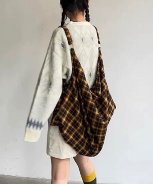 Vipoa（ヴィポア）の「3WAY チェックショルダーバッグ（ショルダーバッグ・レディース・ブラウン・FREE）」の3枚目の写真