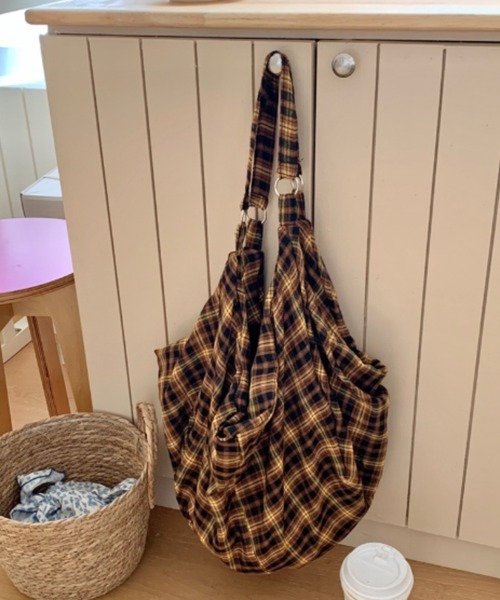 ♡２回のみ使用♡WOVEN チェック柄 かごバッグ 10月31日発売『かぎ針で編む デイリー使いのチェック柄バッグ