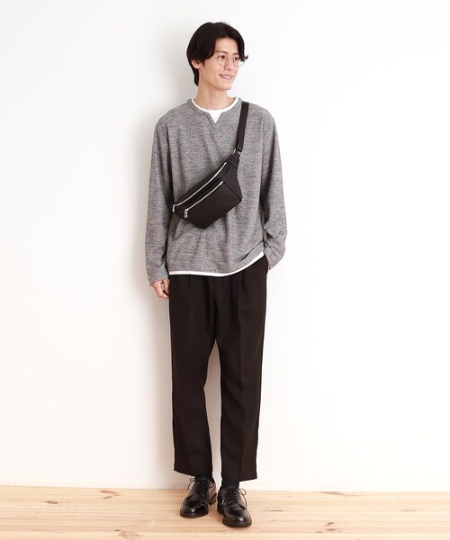 THE SHOP TK (ザ ショップ ティーケー )の「◆2ポケットシュリンクボディバッグ(ボディバッグ/ウエストポーチ・メンズ・グレー/ブラック/ダークブラウン・00)」の16枚目の写真
