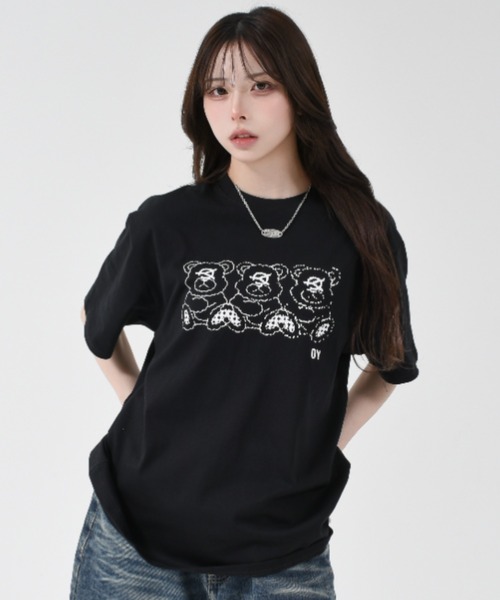 OY tシャツ 「OY/オーワイ」 ROUND NECK ZIPPER LOGO/ネックZIP