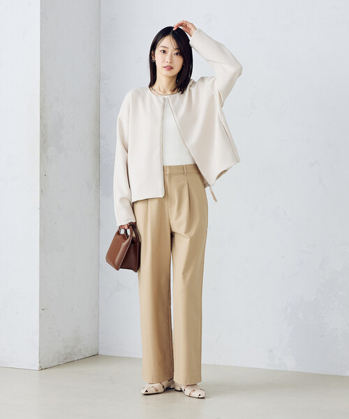 COMME CA ISM（コムサイズム）の「ふわ軽 ニュアンス ジップブルゾン（ブルゾン・レディース・チャコール/グレイッシュベージュ・MEDIUM/LARGE）」の15枚目の写真