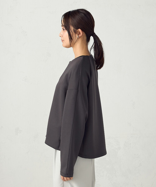 COMME CA ISM（コムサイズム）の「ふわ軽 ニュアンス ジップブルゾン（ブルゾン・レディース・チャコール/グレイッシュベージュ・MEDIUM/LARGE）」の19枚目の写真