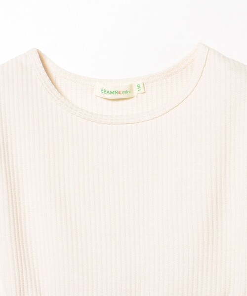 BEAMS mini（ビームスミニ）の「チェック ワッフル切り替え ワンピース 2025SS（90～150cm）（ワンピース・キッズ・ピンク/サックスブルー・140/130/110/100/90/120/150）」の4枚目の写真