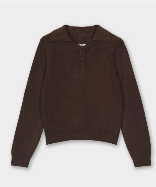 BEIDELLI（ベイデリー）の「[BELLIDE MADE] フルドカラーネックブラケット長袖ニット（ニット/セーター・レディース・ネイビー/ブラウン/グレー/アイボリー・FREE）」の22枚目の写真