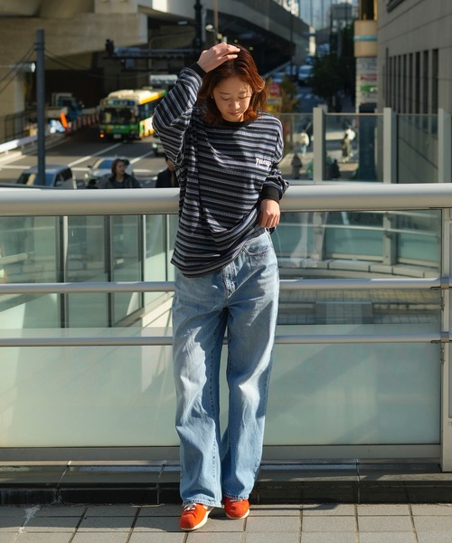 THRASHER（スラッシャー）の「Jacquard Border L/S T-SHIRTS/スラッシャー長袖ボーダーロンT（Tシャツ/カットソー・メンズ・ブラウン/ブルー・MEDIUM/LARGE/X-LARGE）」の9枚目の写真