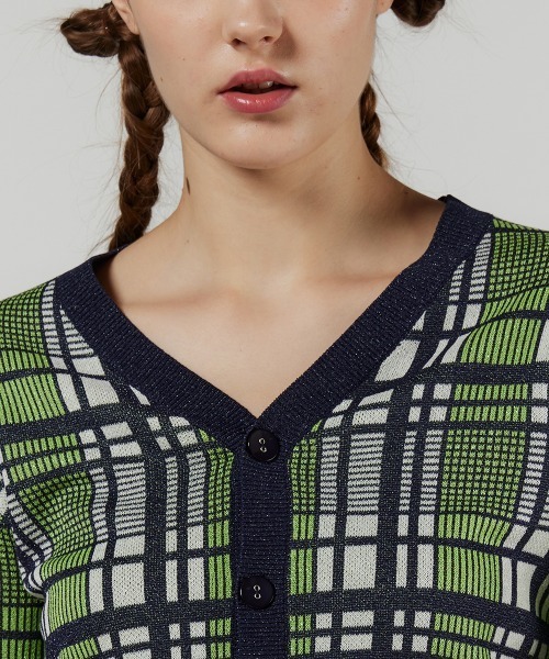 DOUBLE STANDARD CLOTHING(ダブルスタンダードクロージング)の「チェックジャガードニットカーディガン(カーディガン/ボレロ・レディース・チェック・36/38)」の5枚目の写真