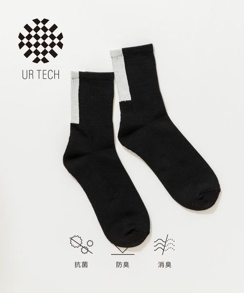 URBAN RESEARCH（アーバンリサーチ）の「『UR TECH』バックラインソックス（ソックス/靴下・メンズ・ブラック/オフホワイト/ライトカーキ・25-28）」の2枚目の写真
