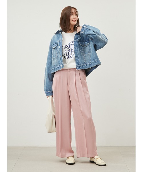 Mila Owen（ミラオーウェン）の「ワイドスリーブクロップドデニムジャケット【手洗い可能】（デニムジャケット・レディース・ブルー/ライトブルー・FREE）」の16枚目の写真