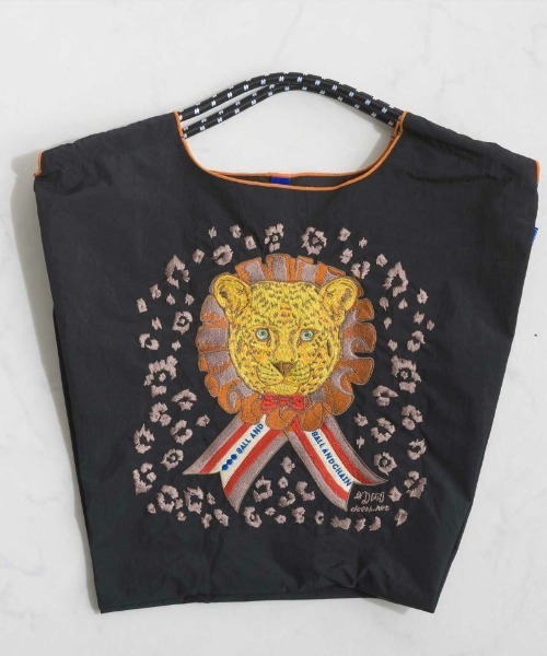 Ball&Chain（ボールアンドチェーン）の「[Ball&Chain]shopping bag-D.LEOPARD(M)（エコバッグ/サブバッグ・レディース・ブラック/グレー/ベージュ・FREE）」の10枚目の写真