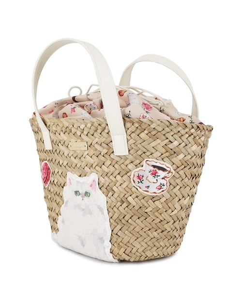 PAUL & JOE ACCESSOIRES(ポールアンドジョーアクセソワ)の「PAUL & JOE ACCESSOIRES (ポール&ジョーアクセソワ) ハンドバッグ かごバッグ PJA-B1201 バスケットバッグ(ハンドバッグ・レディース・ホワイト/ブラウン・FREE)」の11枚目の写真