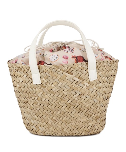 PAUL & JOE ACCESSOIRES(ポールアンドジョーアクセソワ)の「PAUL & JOE ACCESSOIRES (ポール&ジョーアクセソワ) ハンドバッグ かごバッグ PJA-B1201 バスケットバッグ(ハンドバッグ・レディース・ホワイト/ブラウン・FREE)」の12枚目の写真