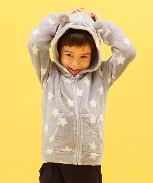 GLOBAL WORK（グローバルワーク）の「【キッズ】ミミツキボアZIPパーカー/568937（パーカー・キッズ・ホワイト系その他/ブラック/グレー・LARGE/MEDIUM/X-LARGE/SMALL）」の3枚目の写真