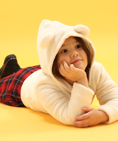 GLOBAL WORK（グローバルワーク）の「【キッズ】ミミツキボアZIPパーカー/568937（パーカー・キッズ・ホワイト系その他/ブラック/グレー・LARGE/MEDIUM/X-LARGE/SMALL）」の11枚目の写真