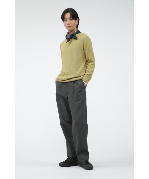 マーガレットハウエル定番シャツアイボリーサイズⅡコットン100 MARGARET セール】WIDE STRIPE COTTON LINEN（シャツ/ブラウス