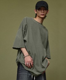 Nebula Fusion（ネビュラフュージョン）の「Loose silhouette cut-off design pigment T-shirt/ルーズシルエットカットオフデザインピグメントTシャツ（Tシャツ/カットソー）」
