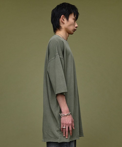 Nebula Fusion(ネビュラフュージョン)の「Loose silhouette cut-off design pigment T-shirt/ルーズシルエットカットオフデザインピグメントTシャツ(Tシャツ/カットソー・メンズ・ブラック/グレー・M/L)」の8枚目の写真