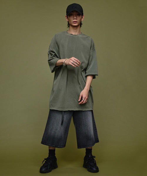 Nebula Fusion(ネビュラフュージョン)の「Loose silhouette cut-off design pigment T-shirt/ルーズシルエットカットオフデザインピグメントTシャツ(Tシャツ/カットソー・メンズ・ブラック/グレー・M/L)」の15枚目の写真