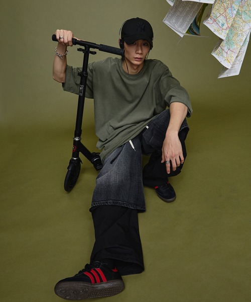 Nebula Fusion(ネビュラフュージョン)の「Loose silhouette cut-off design pigment T-shirt/ルーズシルエットカットオフデザインピグメントTシャツ(Tシャツ/カットソー・メンズ・ブラック/グレー・M/L)」の20枚目の写真
