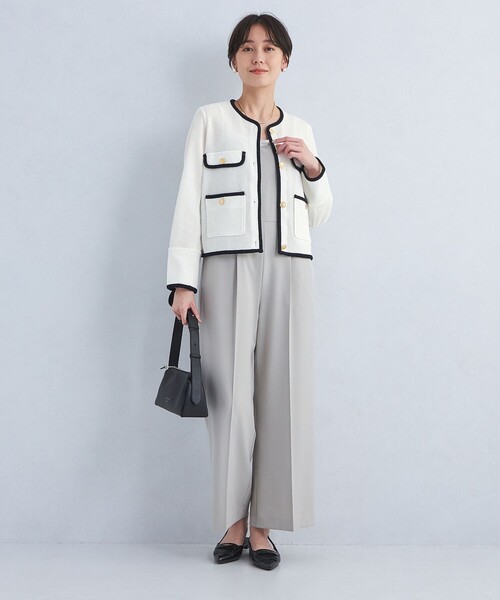 green label relaxing（グリーンレーベルリラクシング）の「ライトラッセル ジャケット ハオリ（カーディガン/ボレロ・レディース・オフホワイト/ネイビー/その他1・FREE）」の12枚目の写真