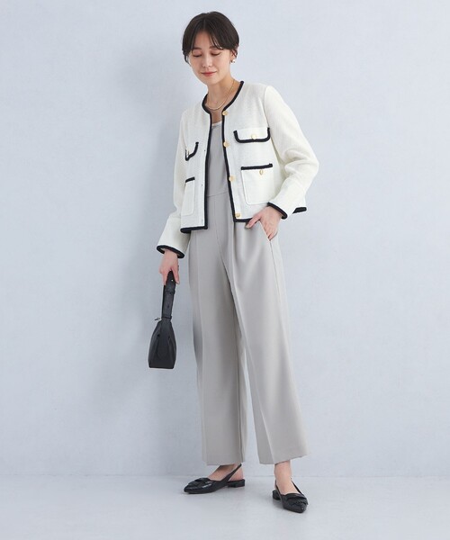 green label relaxing（グリーンレーベルリラクシング）の「ライトラッセル ジャケット ハオリ（カーディガン/ボレロ・レディース・オフホワイト/ネイビー/その他1・FREE）」の13枚目の写真